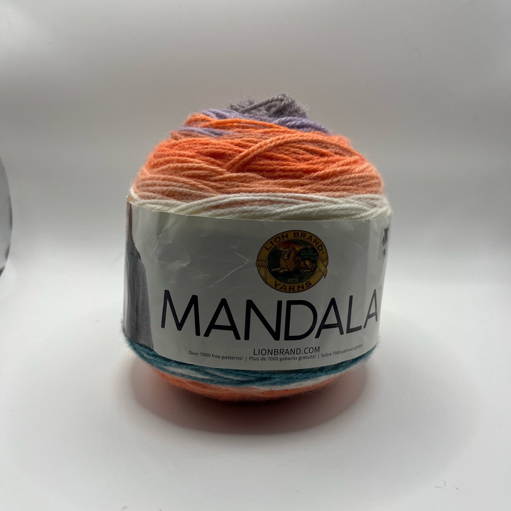 Mandala Multicolor Yarn Cake - Orange, White, Purple, Teal